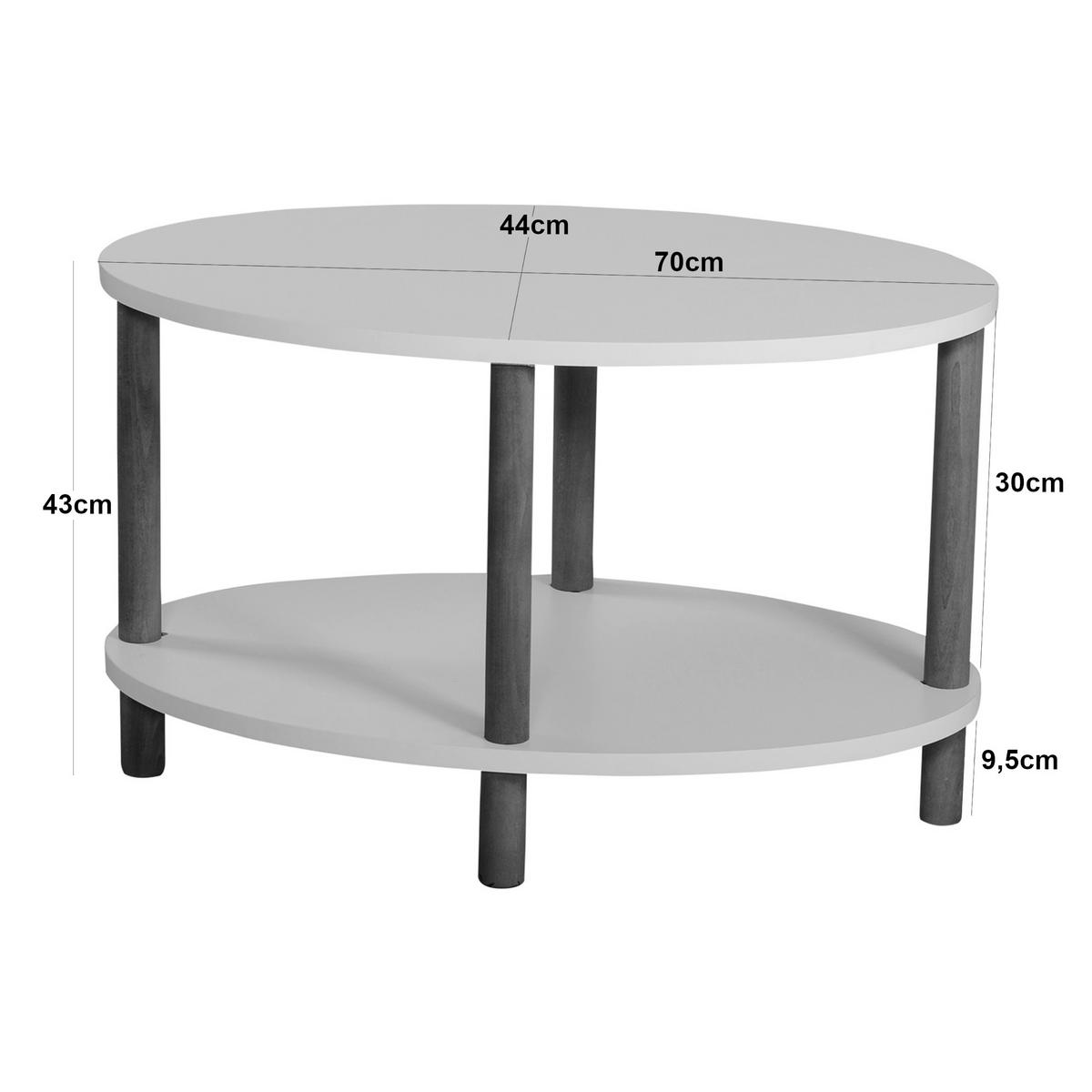COUCHTISCH Højreby 70/44/43 cm - Braun/Naturfarben, Holz/Holzwerkstoff (70/44/43cm) - [en.casa]