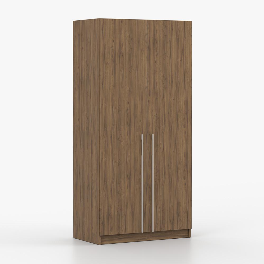 DREHTÜRENSCHRANK ROSA III 2D 100/210/55, 2-türig, Nussbaum - Kaschmir/Nussbaumfarben, Holzwerkstoff (100/210/55cm) - imoebel24