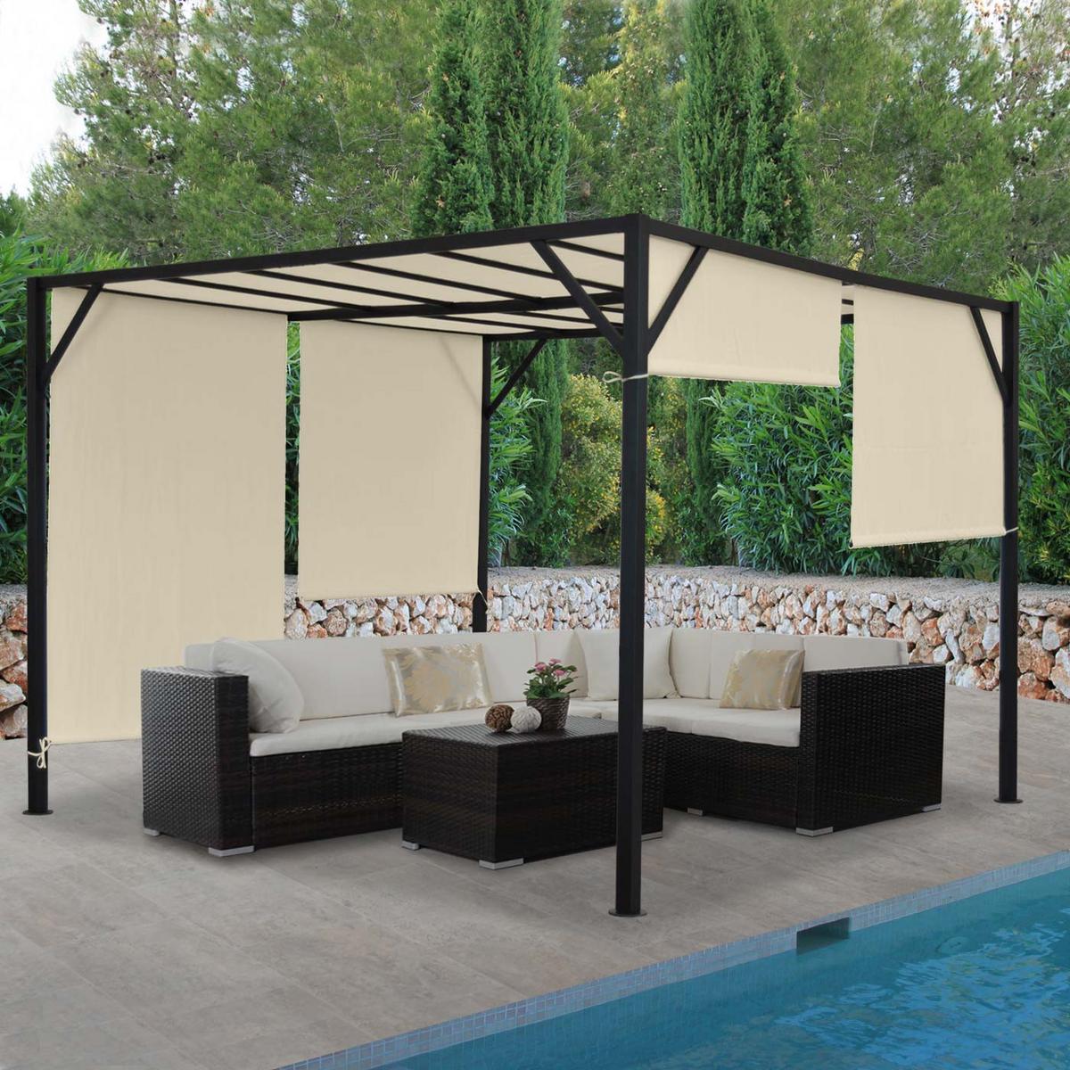 PERGOLA BEJA Cremeweiß - Weiß, Metall (305/212/305cm) - MCW