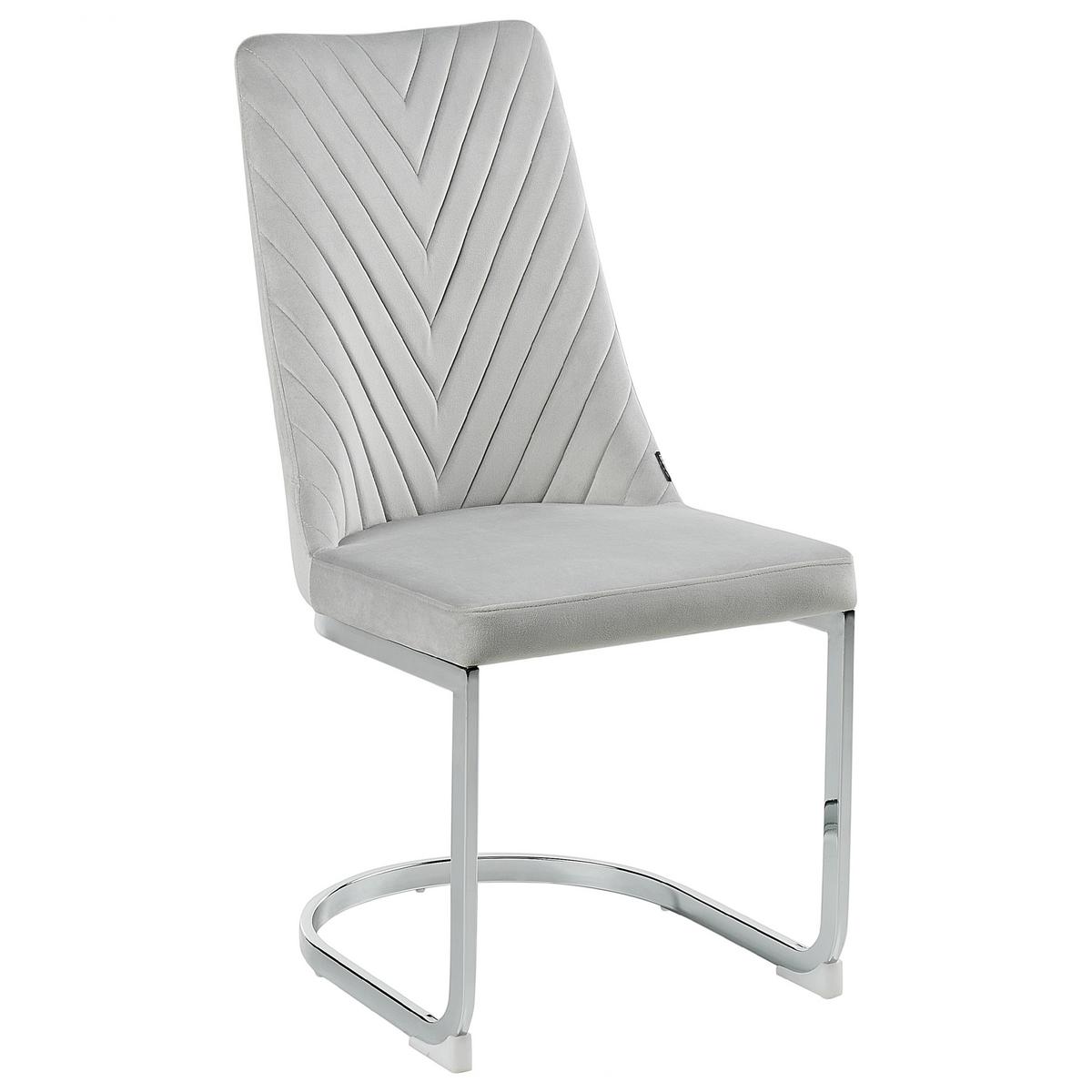 ESSZIMMERSTUHL 2er-Set Samtstoff grau Altoona - Silberfarben/Grau, Textil (46/95/58cm) - Beliani