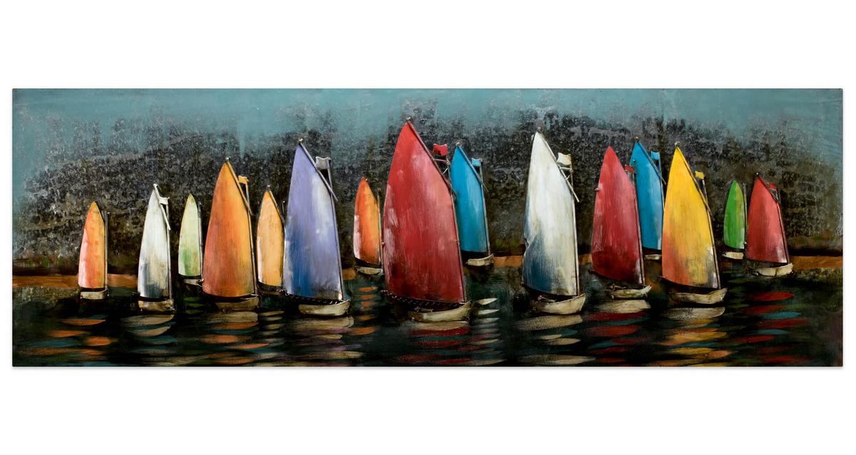 METALLBILD Bunt 144/44 cm - Multicolor, Metall (7.6/44cm) - KUNSTLOFT