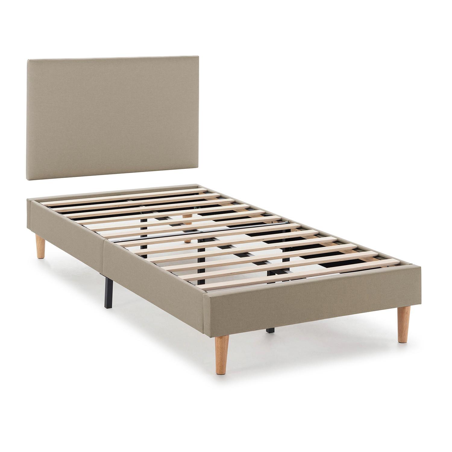 POLSTERBETT + kopfteil 90x190 cm Aura, Beige - Beige, Textil (190/90/90cm) - VS Venta-stock