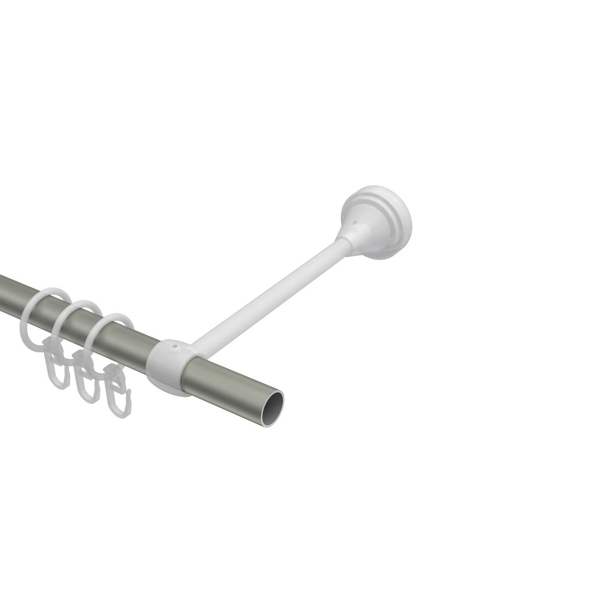 GARDINENSTANGE Primus Lucan 100 cm, 1-läufig, 16 mm Ø Chrom matt - Chromfarben/Nickelfarben, Metall (100cm) - INTERDECO
