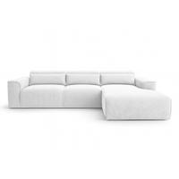 ECKSOFA L Form Ruyam Perlweiß 310/165/78 cm – Schlaffunktion Rechts - Schwarz/Weiß, Kunststoff/Textil (310/170cm) - AX Living