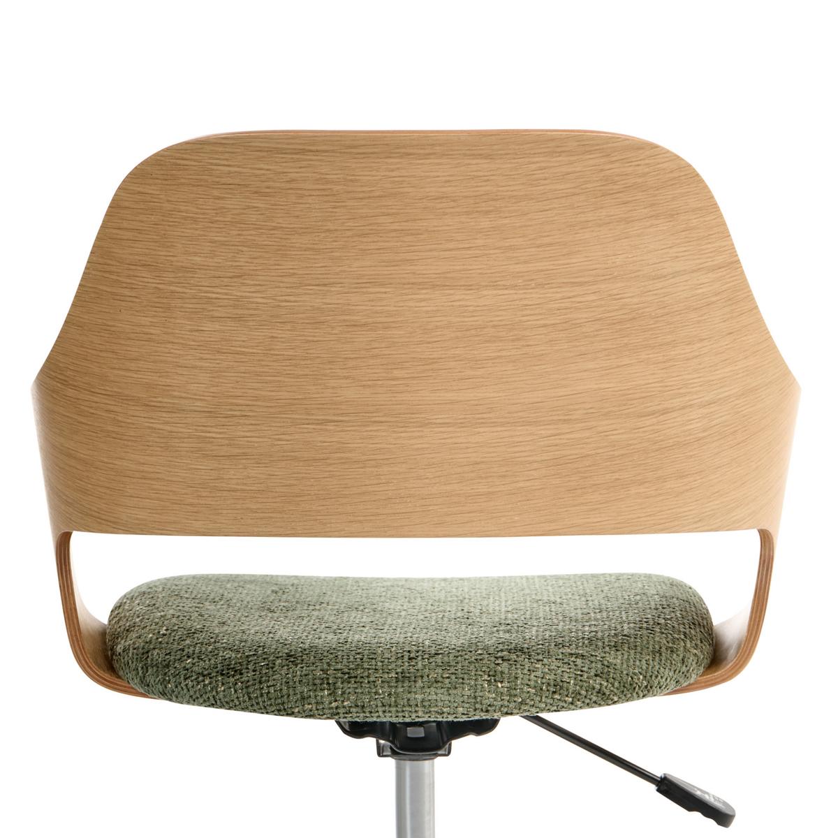 SCHREIBTISCHSTUHL Kunstleinen Grün Novato - Braun, Textil (45/76/45cm) - Beliani