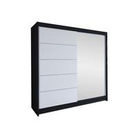 SCHWEBETÜRENSCHRANK Talin III - Klar/Silberfarben, Holzwerkstoff/Metall (180/215/58cm) - MIRJAN24
