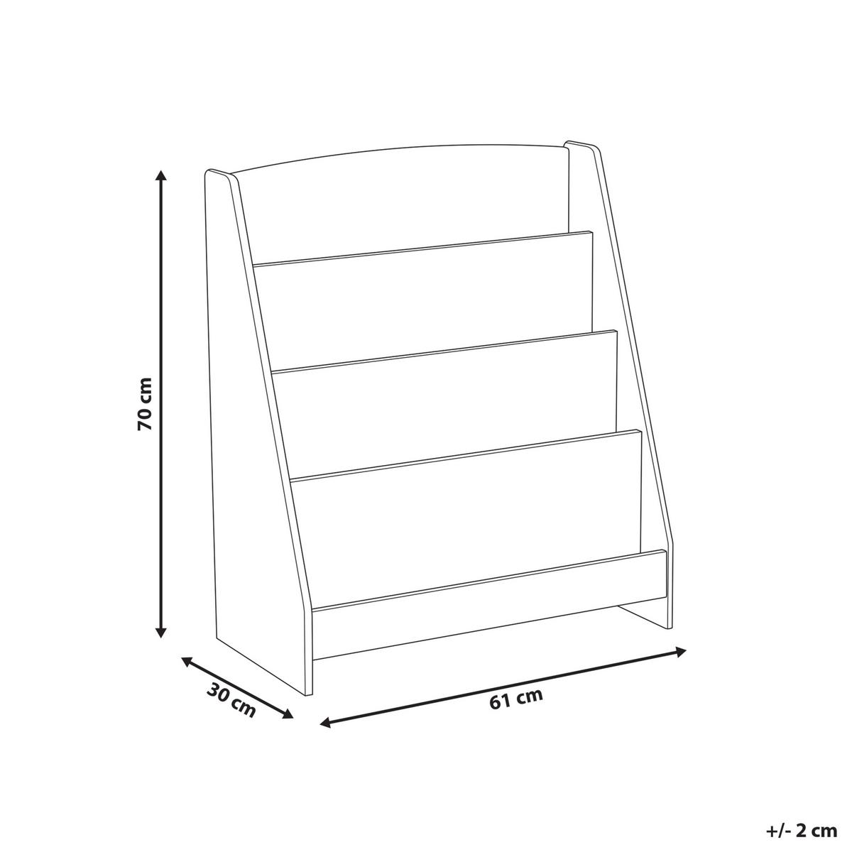 BÜCHERREGAL mit 4 Ebenen 70 cm Hellbraun Liloet - Braun, Holzwerkstoff (61/70/30cm) - Beliani