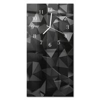 WANDUHR aus Glas 30x60 cm - Muster - Schwarz, Glas (30/60/0.4cm) - TULUP