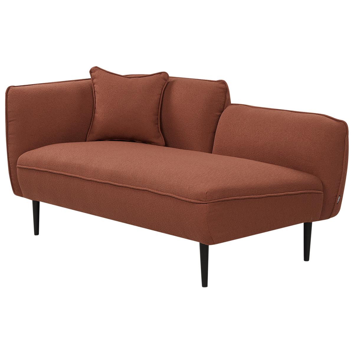 CHAISELONGUE-LINKSSEITIGE Bouclé Dunkelrot Chevannes - Rot/Schwarz, Textil (138/74/77cm) - Beliani