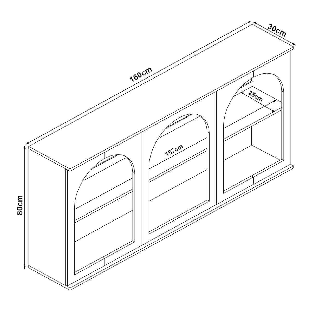 SIDEBOARD Trorhun - Weiß, Holzwerkstoff (30/80/160cm) - [en.casa]