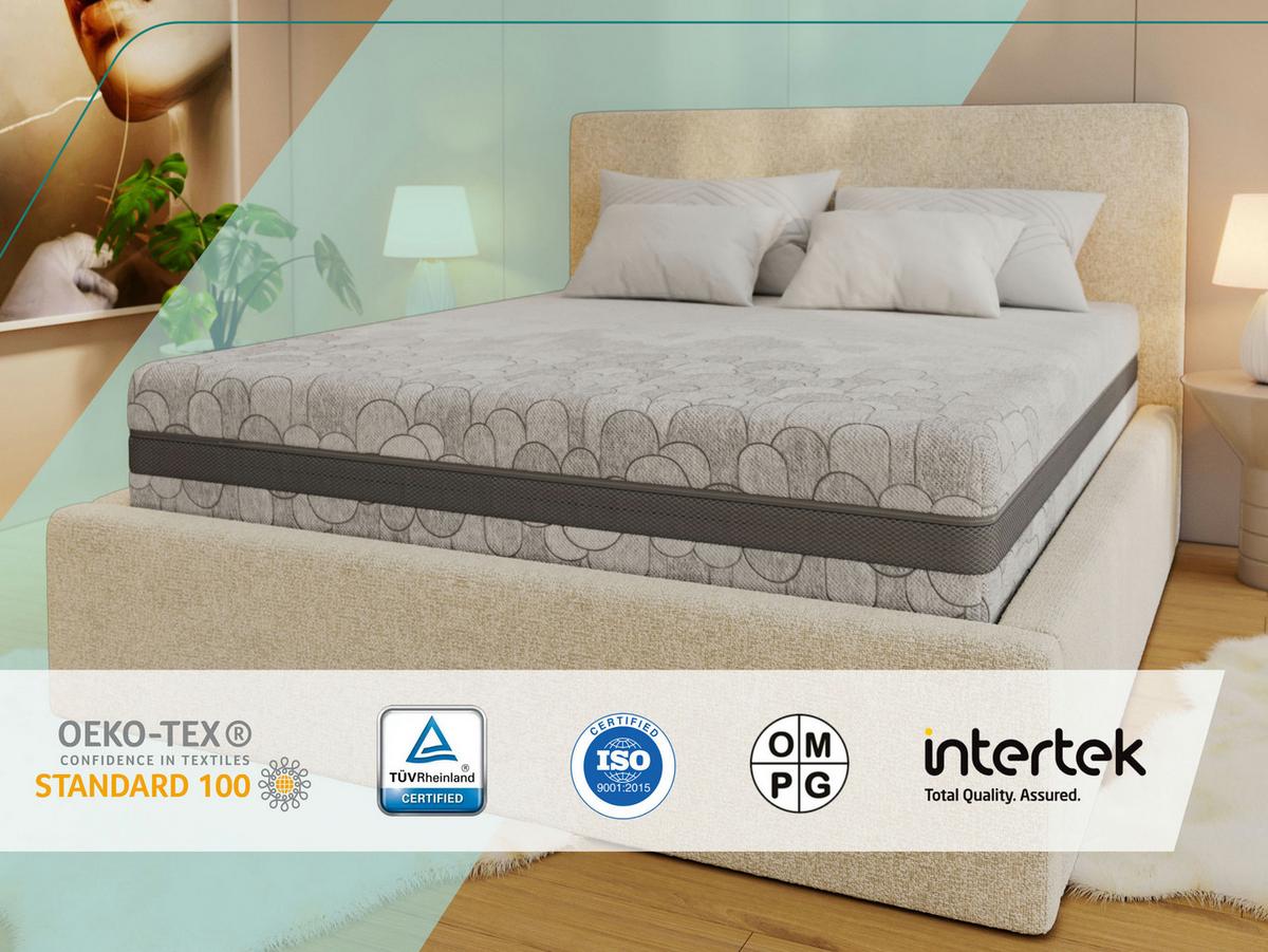 TASCHENMATRATZE VIRE - 120/200 - H3/H4 - Apri - Hellgrau, Textil (120/200cm) - MKS
