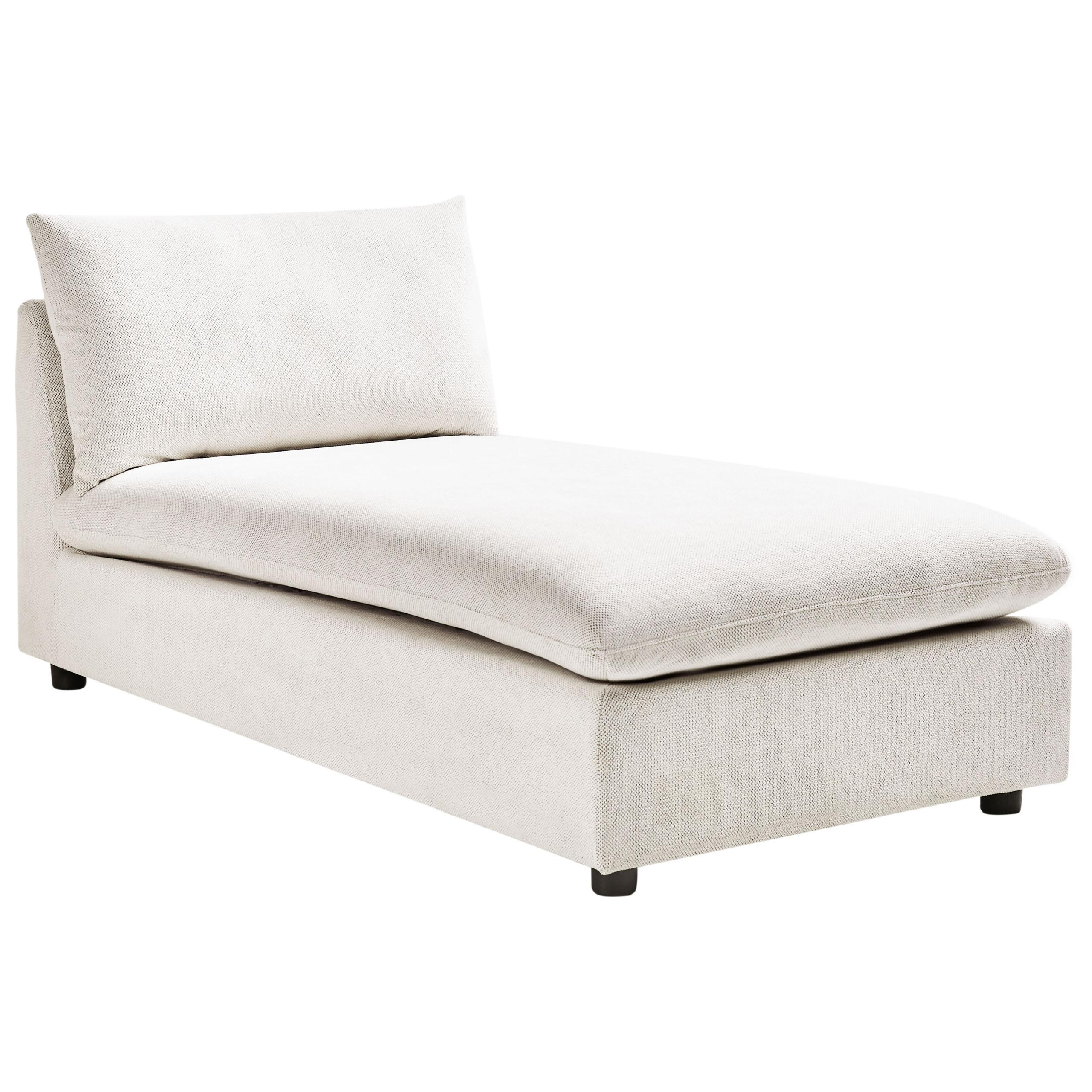 CHAISELONGUE Stoff Cremeweiß Vizille - Creme/Schwarz, Textil (80/60/160cm) - Beliani