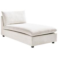 CHAISELONGUE Stoff Cremeweiß Vizille - Creme/Schwarz, Textil (80/60/160cm) - Beliani