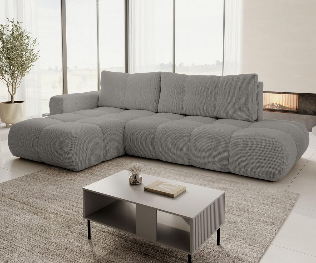 ECKSOFA L Form Hosio Grau 286/177/88 cm Links mit Schlaffunktion - Schwarz/Grau, Kunststoff/Textil (177/286cm) - AX Living