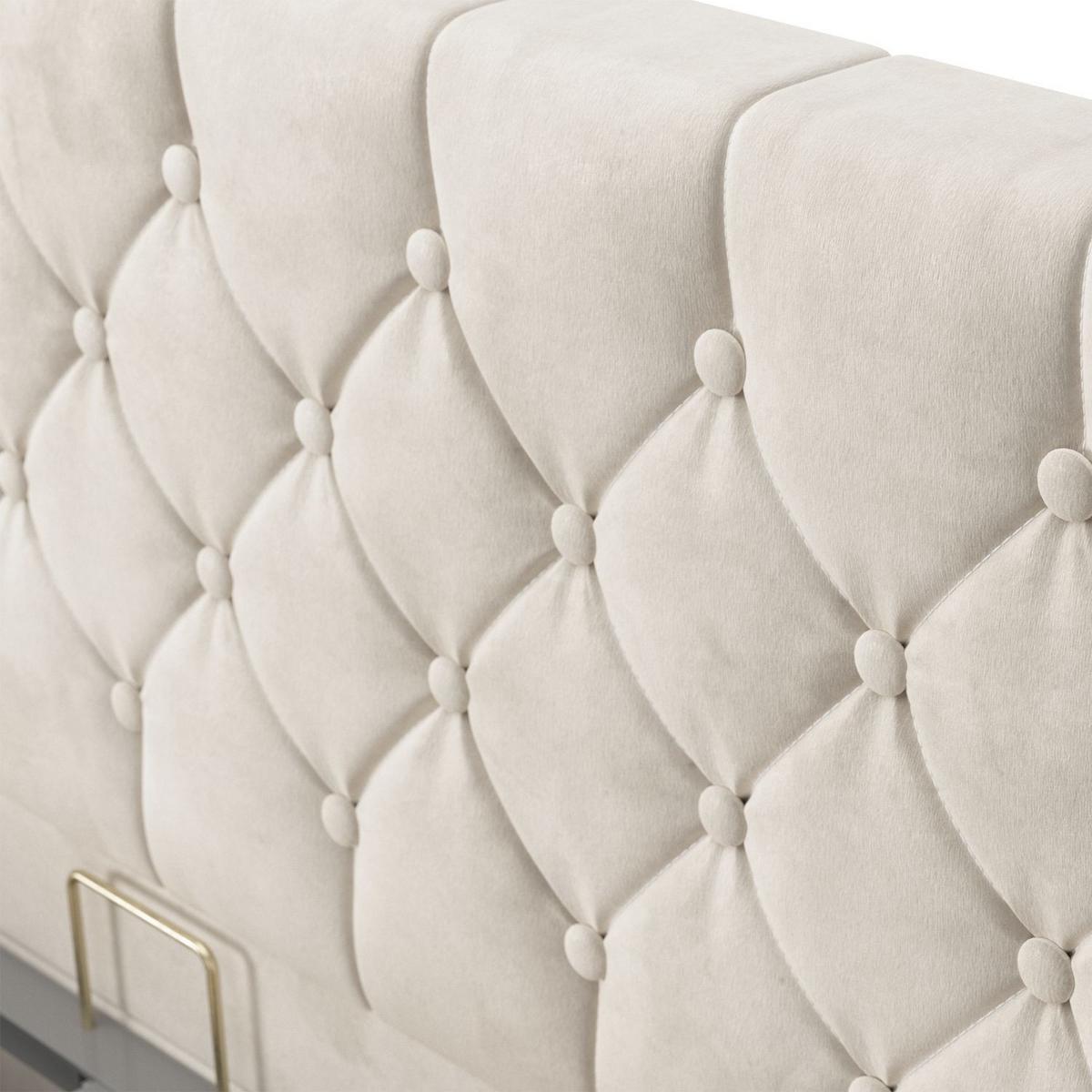 POLSTERBETT Nizza beige 180x200 cm - Beige, Holz (180/200cm) - Juskys