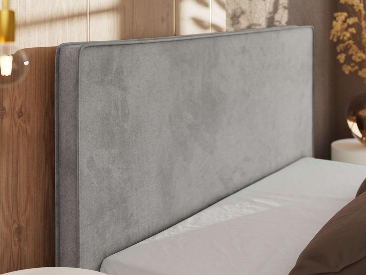 POLSTERBETT CORIVO CLASSIC 140/200 - Hellgrau Velvet - Pocket-Matratze - Hellgrau/Schwarz, Kunststoff/Textil (140/200cm) - MKS