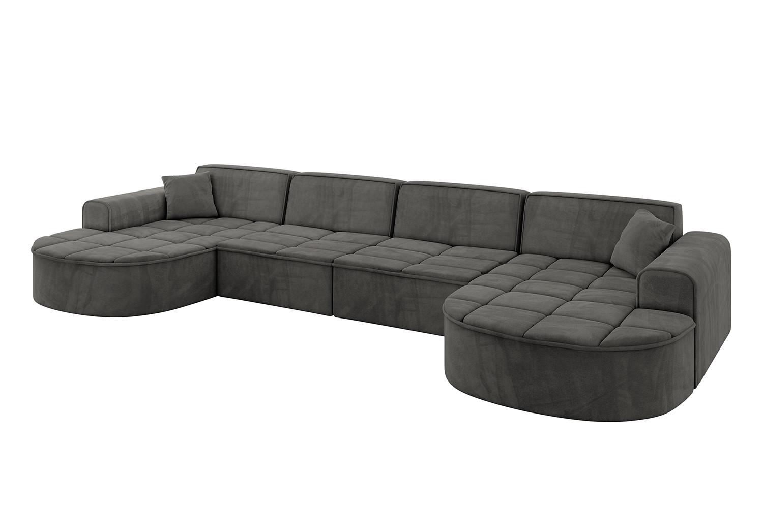 WOHNLANDSCHAFT TARO-U2 - 388x171x79,5 cm Dunkelgrau - Dunkelgrau, Holzwerkstoff/Textil (388/79.5/171cm) - ALTDECOR