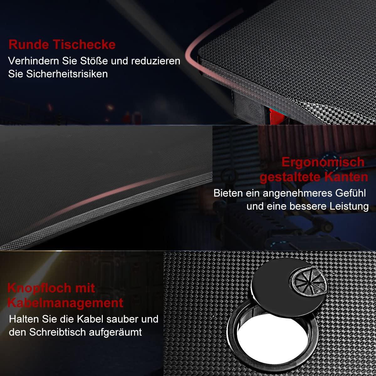COMPUTERTISCH Schwarz - Multicolor, Holzwerkstoff (60/115/76cm) - COSTWAY