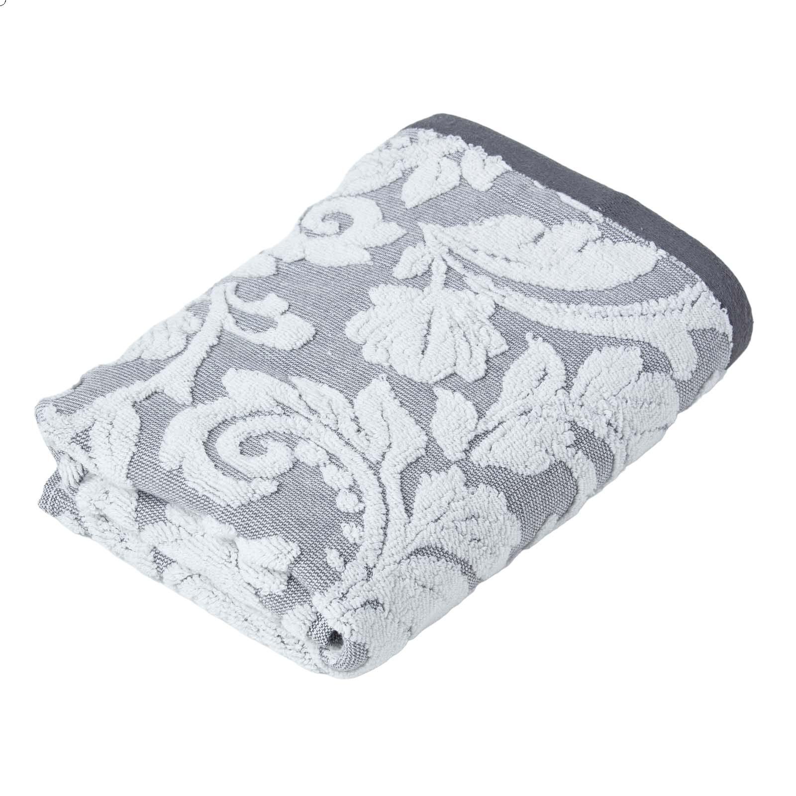 HANDTUCH Damast grau - Grau, Textil (50/90cm) - Homescapes