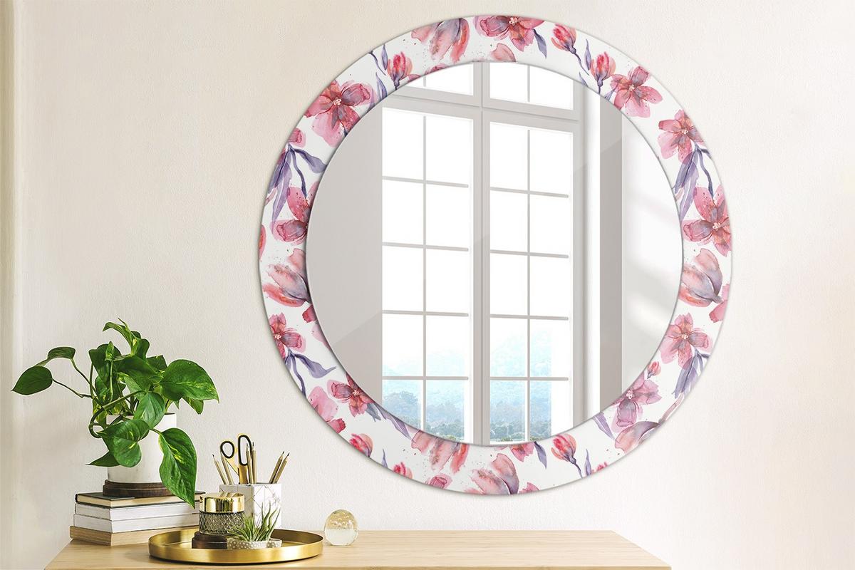 SPIEGEL Rund Ø 70 cm mit Aufdruck - Pink, Glas (70/70/0.4cm) - Wallfluent