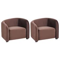 SESSEL 2er-Set Dunkelbraun Veltada - Dunkelbraun, Textil (95/72/86cm) - Beliani