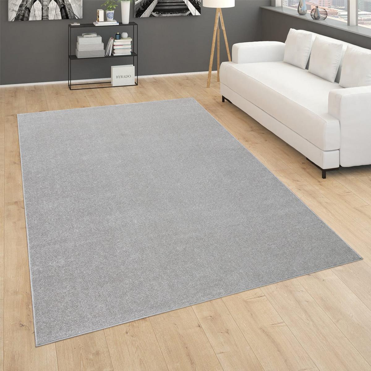KURZFLORTEPPICH Waschbar, einfarbig, Silber, 60 x 100 cm - Silberfarben, Textil (100/60cm) - KADIMA DESIGN