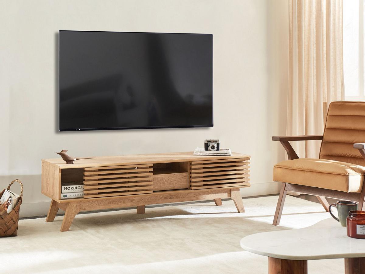 TV-MÖBEL Hellbraun Detroit Ii - Hellbraun, Holzwerkstoff (149/44/36cm) - Beliani