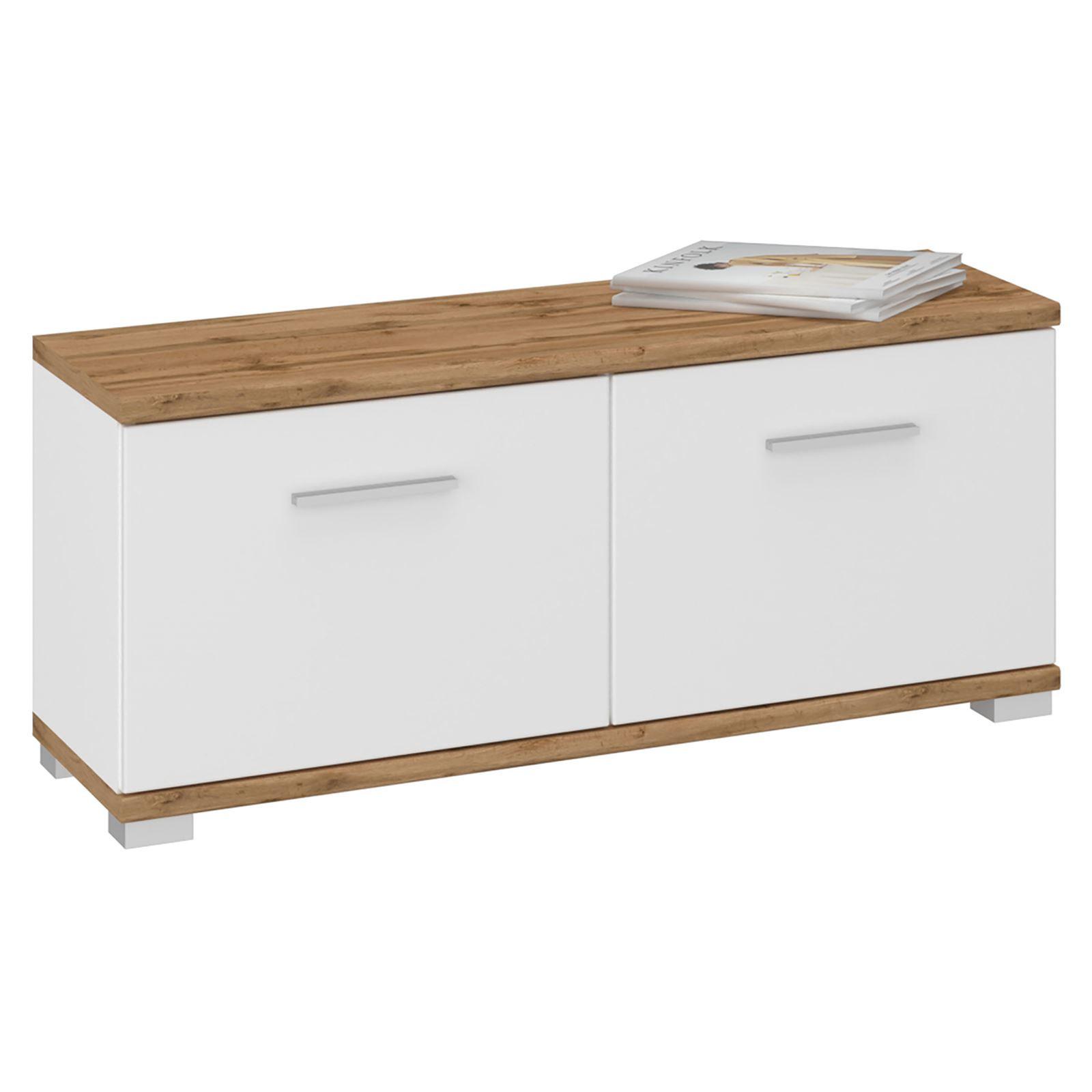 SITZBANK BILBAO Wotan Eiche/weiß - Eiche Wotan/Weiß, Holzwerkstoff (90/40/34cm) - CARO-Möbel