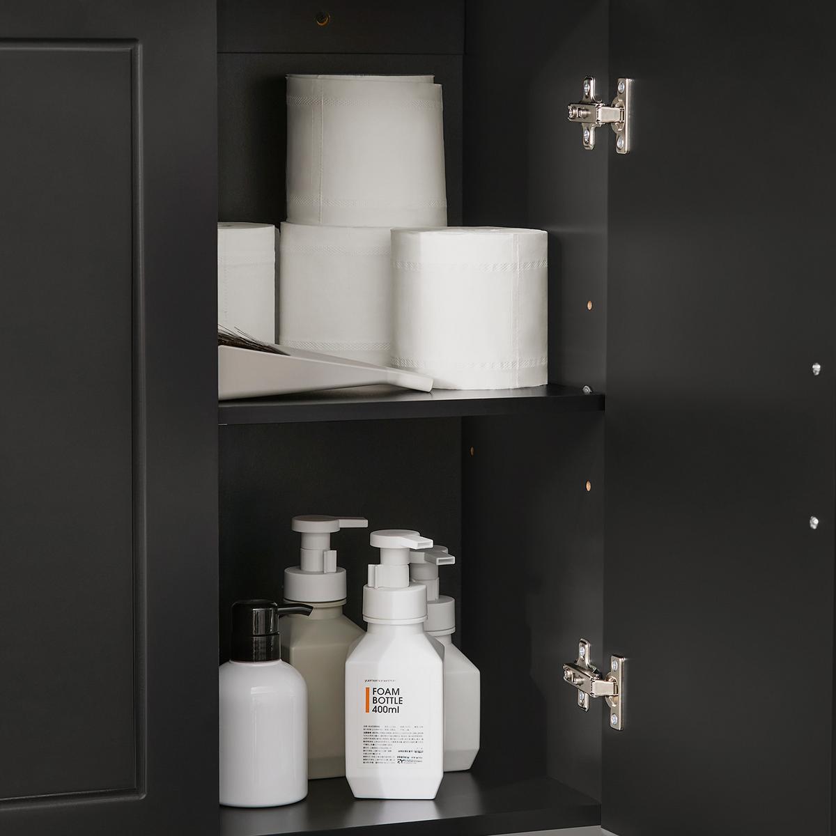 HÄNGESCHRANK Schwarz - Schwarz, Holzwerkstoff (90/60/30cm) - SoBuy