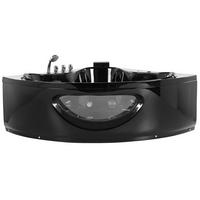 WHIRLPOOL-BADEWANNE mit LED 150x190x61 cm schwarz Tocoa - Schwarz, Kunststoff (150/61/190cm) - Beliani