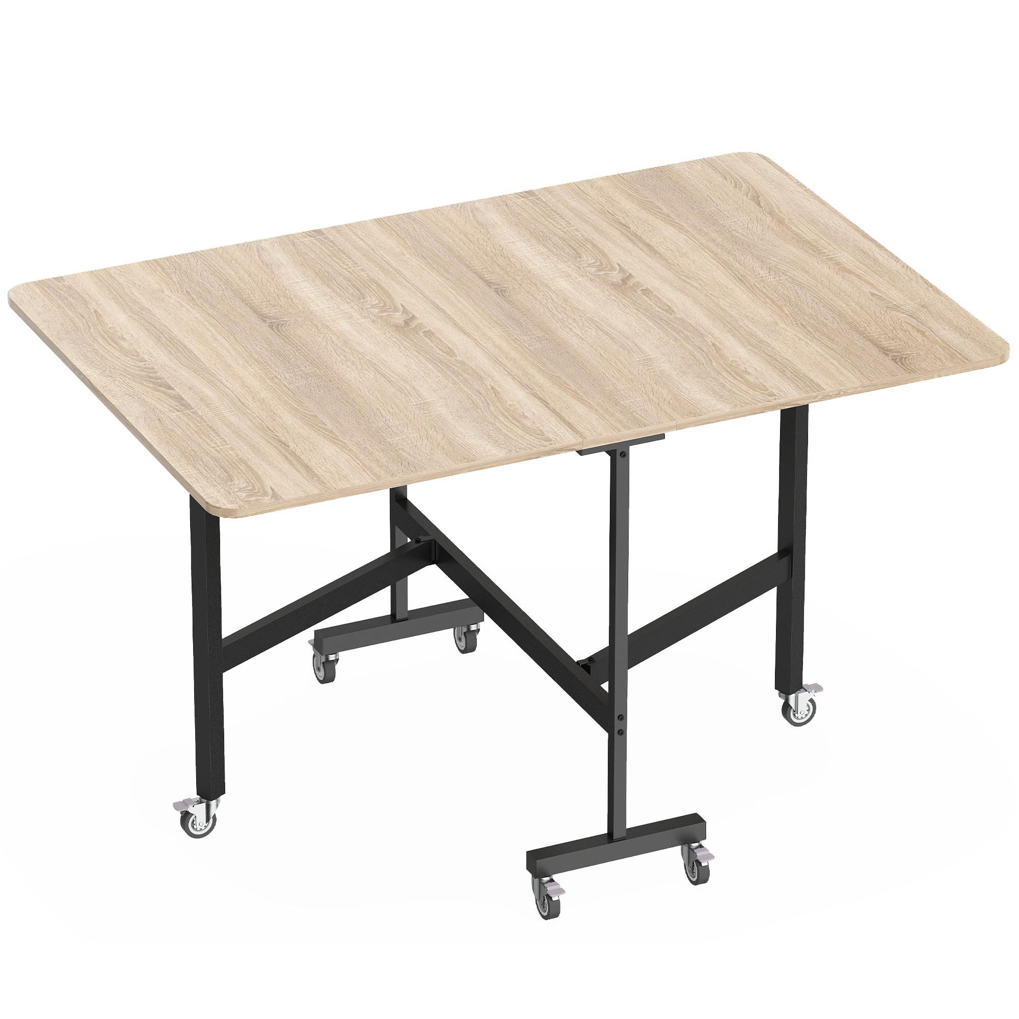 ESSTISCH aus Spanplatte 120/80/73 cm Eiche - Eichefarben/Schwarz, Holzwerkstoff/Metall (120/80/73cm) - HOMCOM