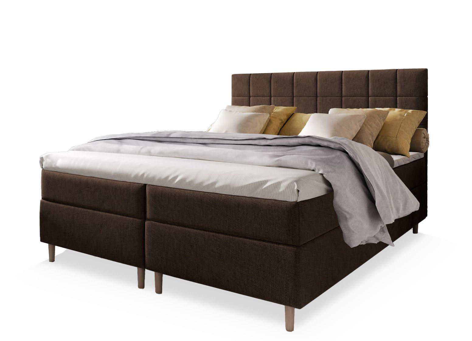 BOXBETT IBIZA 180x200 cm mit Matratze und Topper - Braun - Braun, Holz (180/200cm) - MASSENO