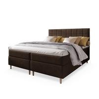 BOXBETT IBIZA 180x200 cm mit Matratze und Topper - Braun - Braun, Holz (180/200cm) - MASSENO
