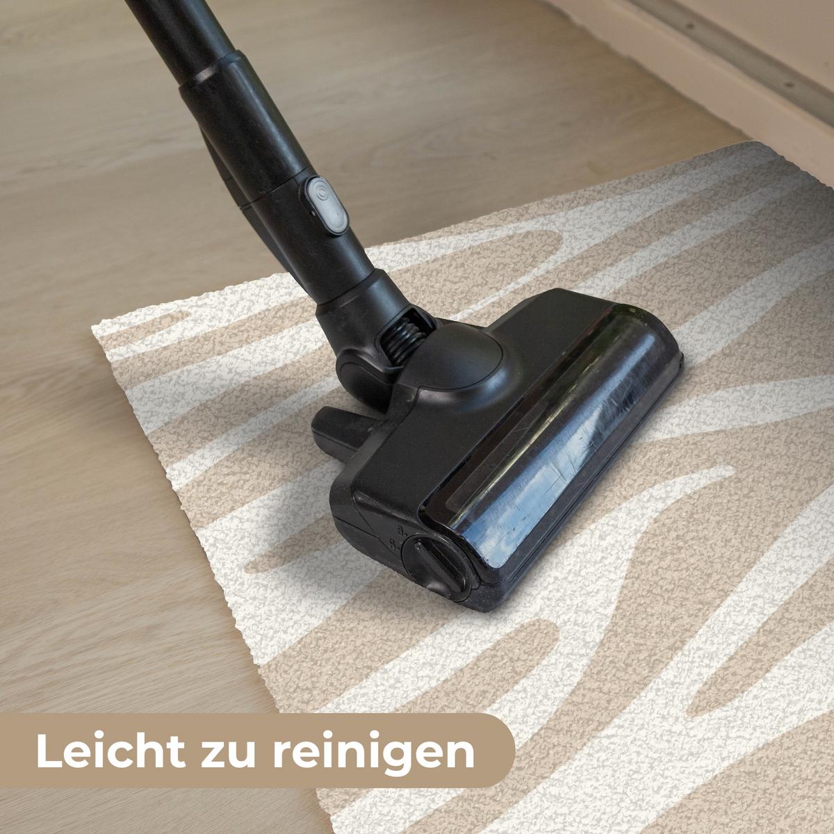 FUSSMATTE Zebramuster - Beige - Weiß - Tiermuster Schmutzfänger 60x40 cm - Beige, Kunststoff (60/0.4cm) - MuchoWow
