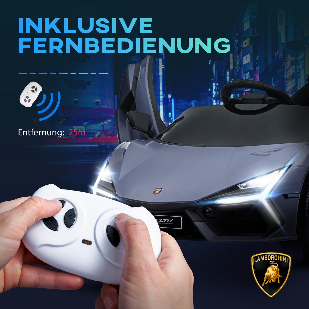 KINDER Elektroauto 12 V Kinderauto mit 2,4G Fernbedienung, Musik, Stoßdämpfer - Grau, Metall (105/60/40cm) - AIYAPLAY