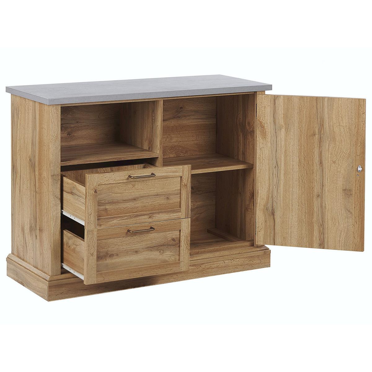 SIDEBOARD Hellbraun Toronto - Braun, Holzwerkstoff (101/79/40cm) - Beliani