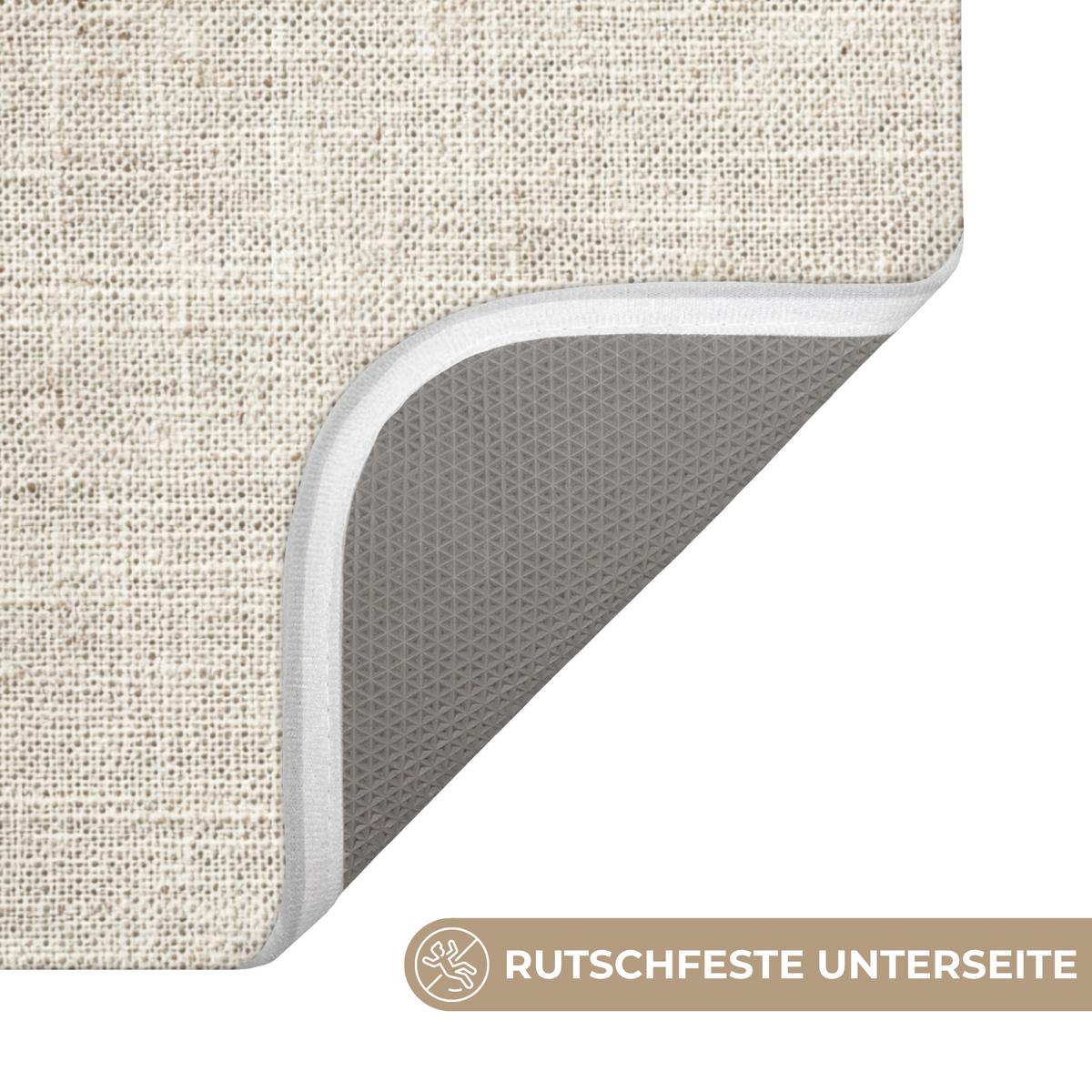 WC-VORLEGER Leinen - Textur - Beige Toilettenvorleger 55x60 cm - Beige, Textil (55/1cm) - OnlyWow