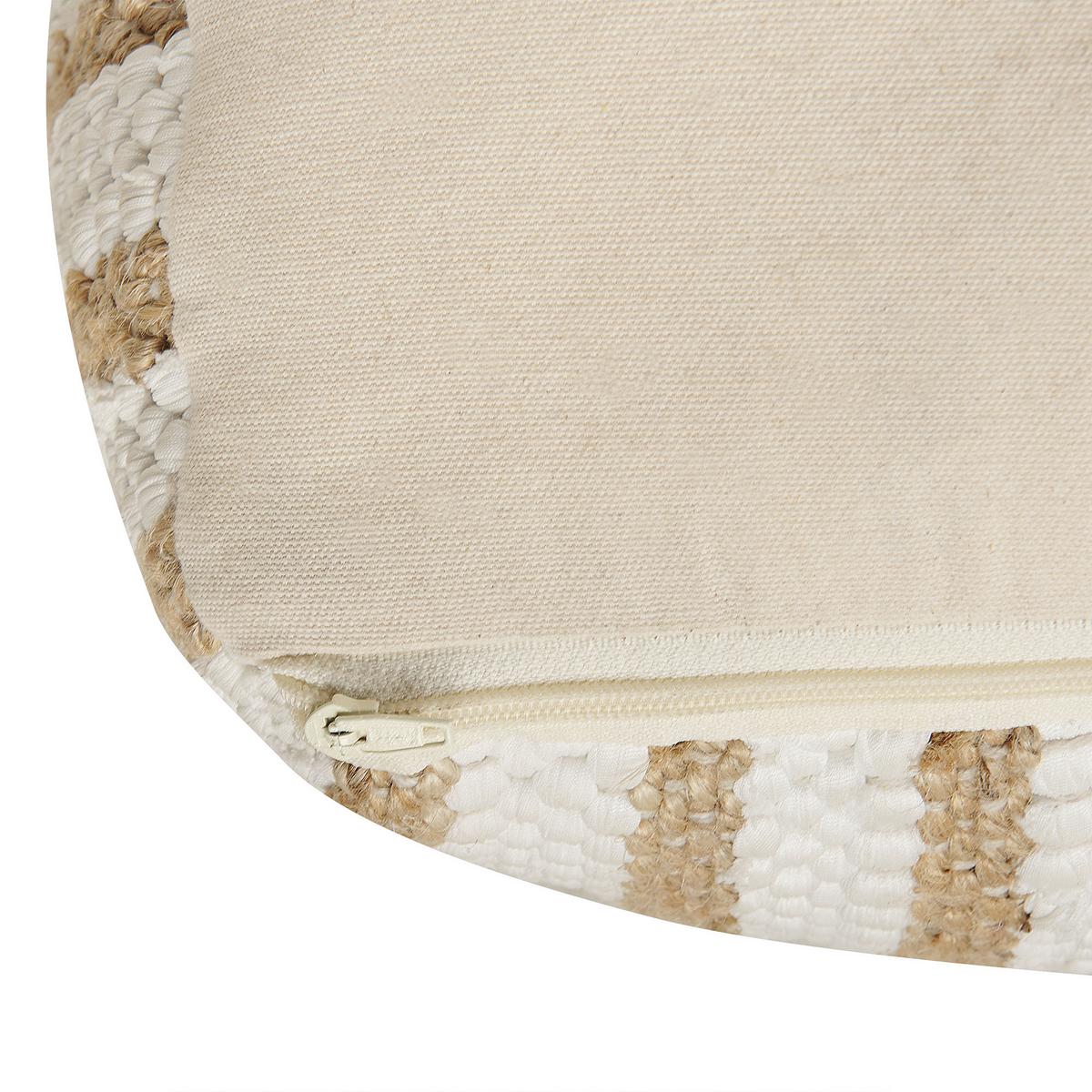 POUF Beige Almatti - Beige/Weiß, Naturmaterialien (60/30/60cm) - Beliani