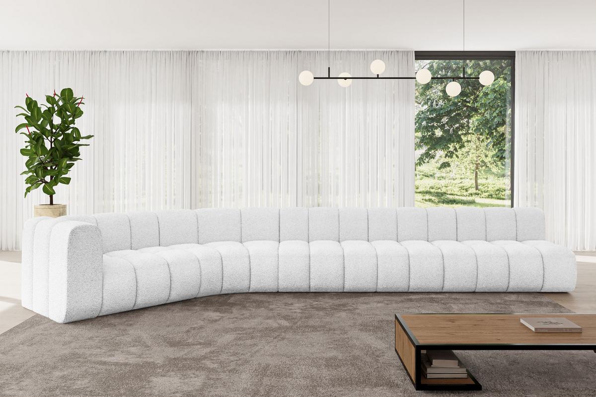 ECKSOFA modulares Sofa Karex-L3 - 490x194x70 cm Weiß - Weiß, Holzwerkstoff/Textil (490/194cm) - ALTDECOR