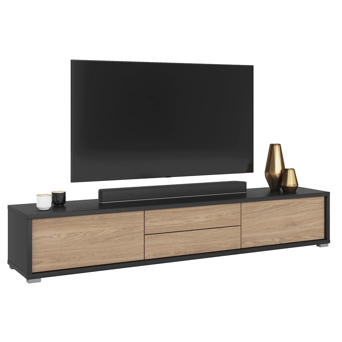 TV-MÖBEL Idra Holz und Grau - Braun, Holzwerkstoff (180/32/36cm) - Petits-meubles
