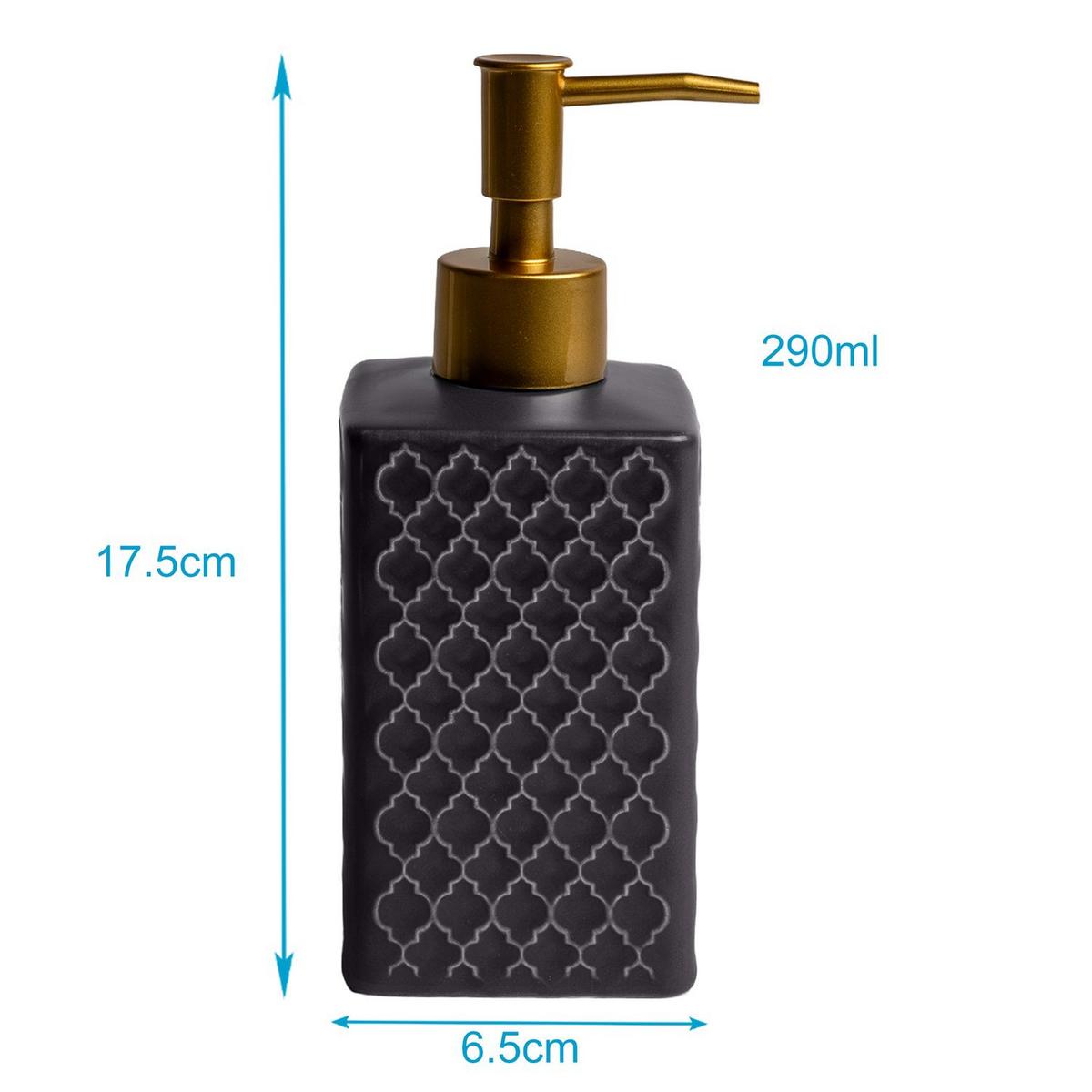 SEIFENSPENDER 290ml - Schwarz, Keramik (6.5/10/26.5cm) - Intirilife