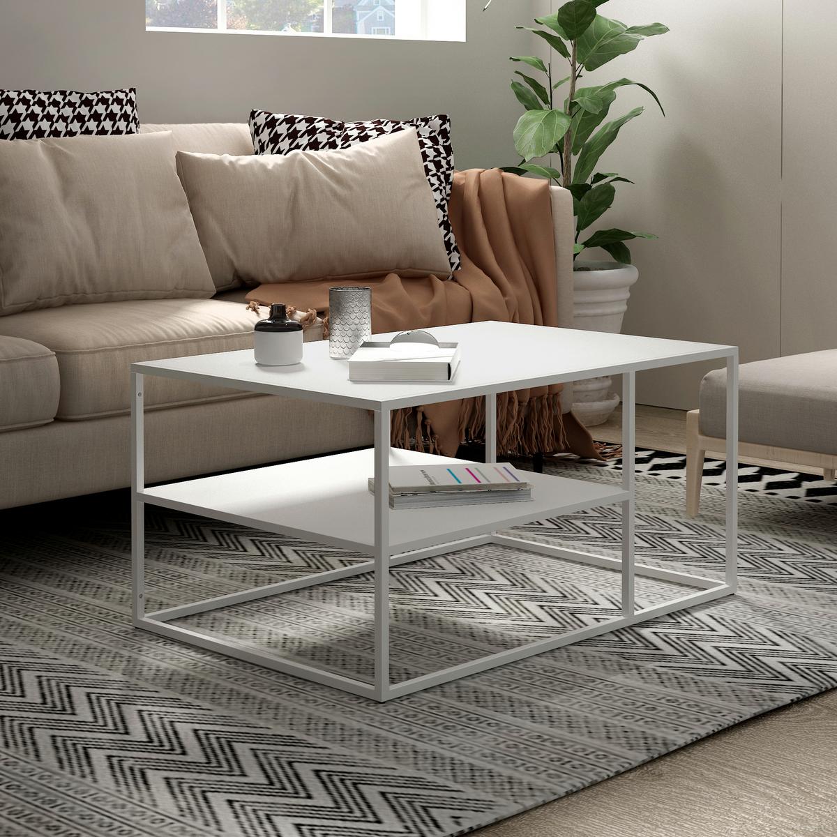COUCHTISCH Solund 45/90/60 cm - Weiß, Metall (60/90/45cm) - [en.casa]