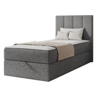 BOXBETT Rebos Single Boucle - H3 - Grau, Holz/Textil (80/200cm) - MIRJAN24