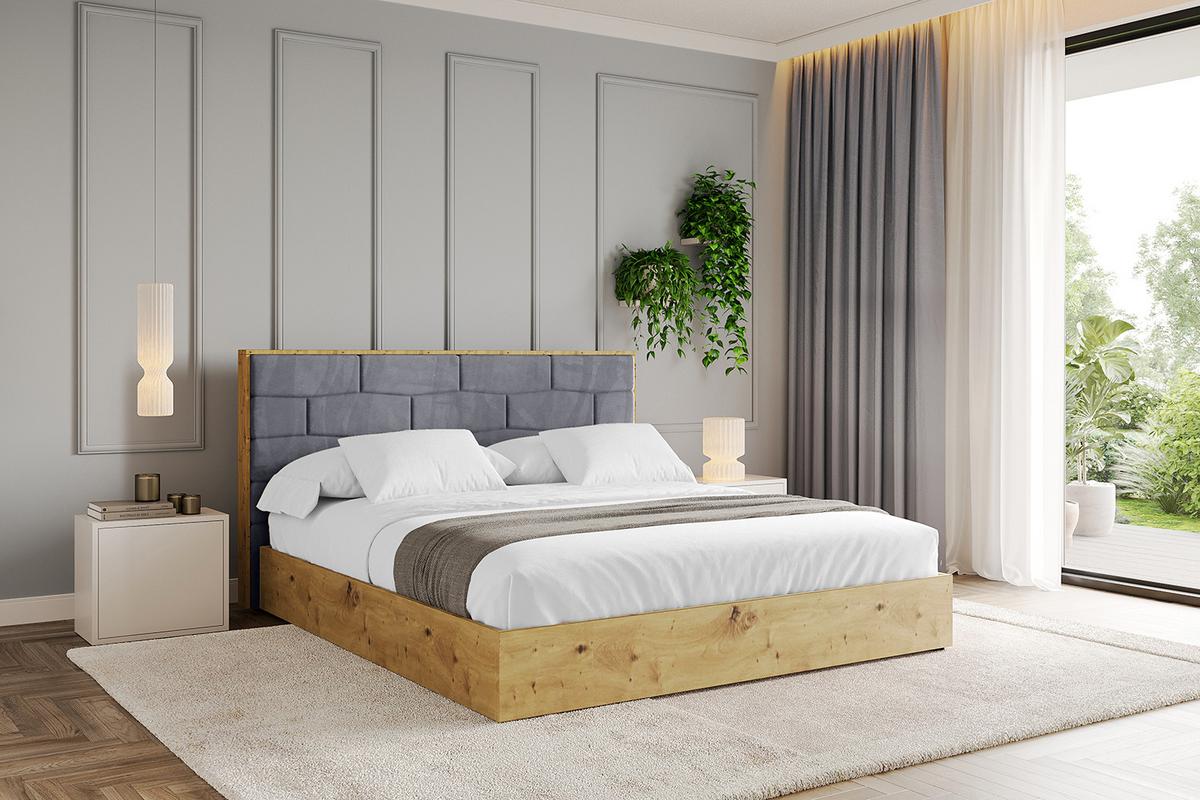 POLSTERBETT mit Bettkasten und Lattenrost, Boxbett ohne Matratze - ENZO8 200x200 Dunkelgrau - Dunkelgrau, Holzwerkstoff/Textil (200/200cm) - ALTDECOR
