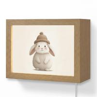 WANDLEUCHTE Kaninchen - Hut - Ohren - Beige 20x15 cm - Creme, Holzwerkstoff (20/15/8cm) - OnlyWow