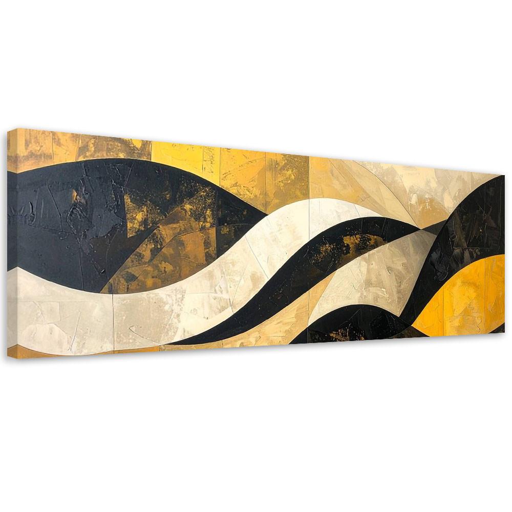 LEINWANDBILD 3D und geometrisch 90x30cm - Gelb, Textil (90/30cm) - Feeby