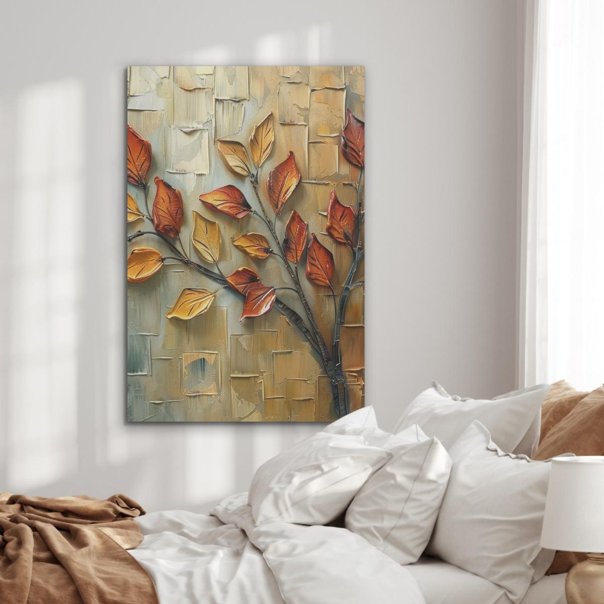 AKUSTIKBILD Baum - Abstrakt - Natur - Kunst Wanddeko 70x100 cm - Goldfarben, Kunststoff (70/100/0.9cm) - MuchoWow