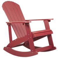 GARTEN-SCHAUKELSTUHL Kunstholz rot Adirondack - Rot, Kunststoff (76/100/94cm) - Beliani