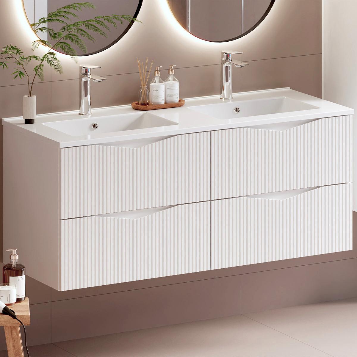 WASCHTISCHUNTERSCHRANK 120cm Tao Weiß - Weiß, Holzwerkstoff (120/50/46.5cm) - Petits-meubles