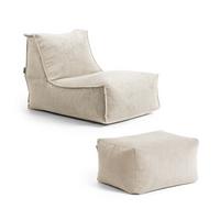 SITZSACK Cord Doze mit Hocker - Beige, Textil (60/65/95cm) - Mokebo